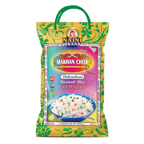 Naini Makhan Chor Dehraduni Basmati Rice 5kg | Premium Long Grain Rice | Fluffy, Aromatic & Everyday Use